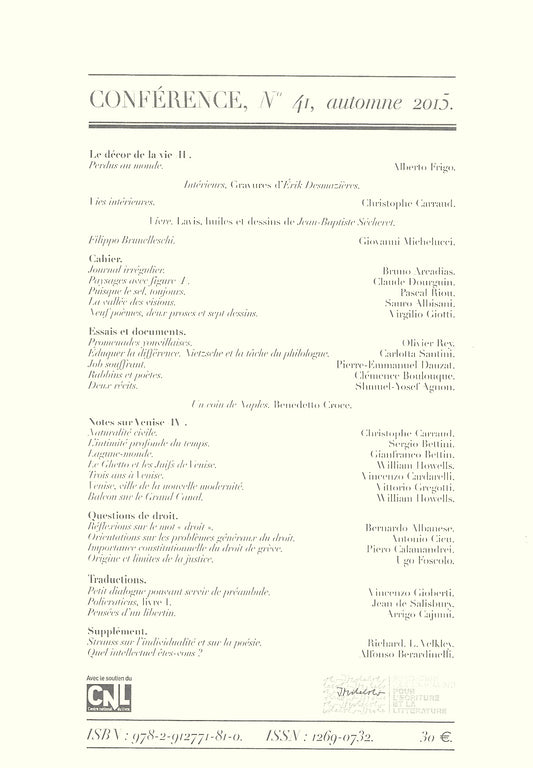 Conférence n°41, automne 2015