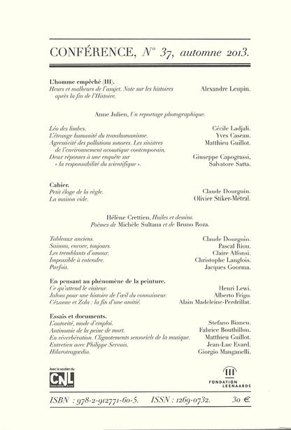 Conférence n°37, automne 2013