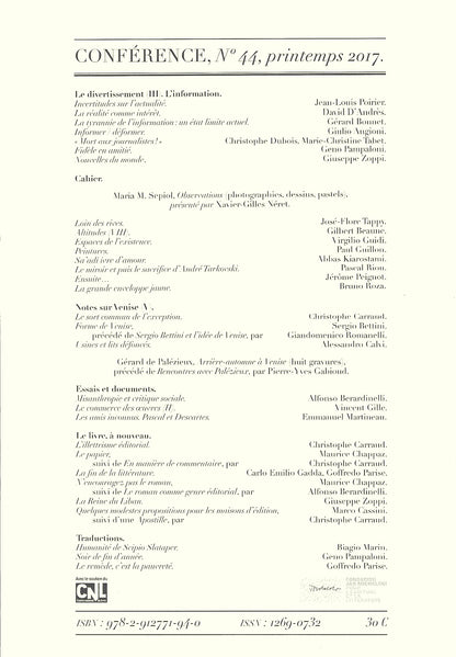 Conférence n°44, printemps 2017