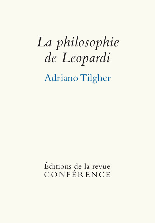 La Philosophie de Leopardi