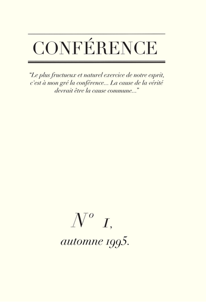 Conférence n°1, automne 1995