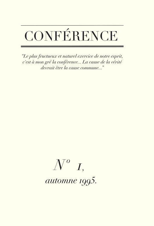Conférence n°1, automne 1995