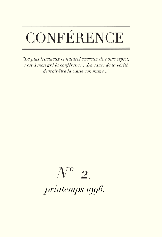 Conférence n°2, printemps 1996
