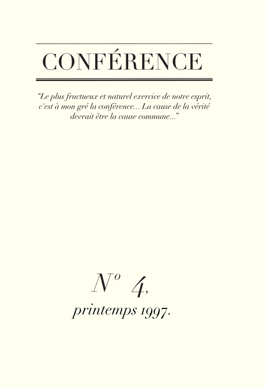 Conférence n°4, printemps 1997
