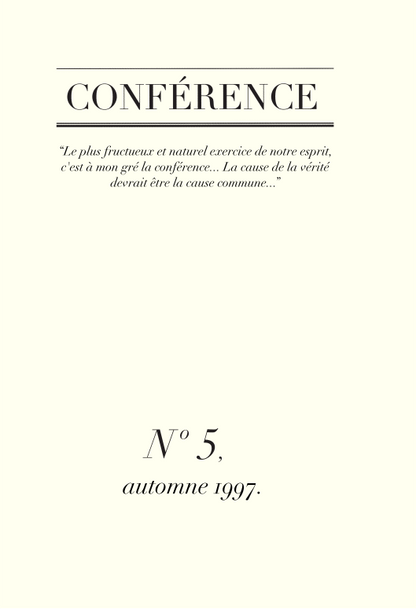 Conférence n°5, automne 1997