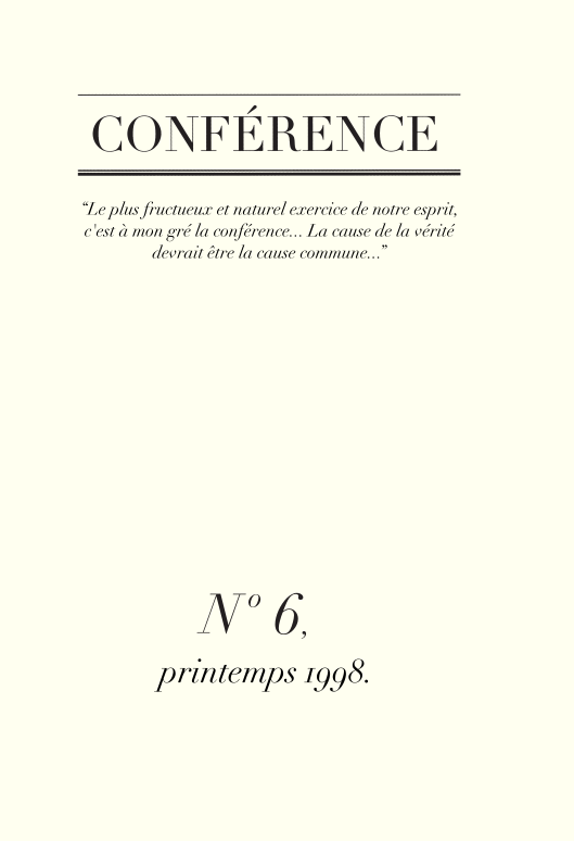 Conférence n°6, printemps 1998