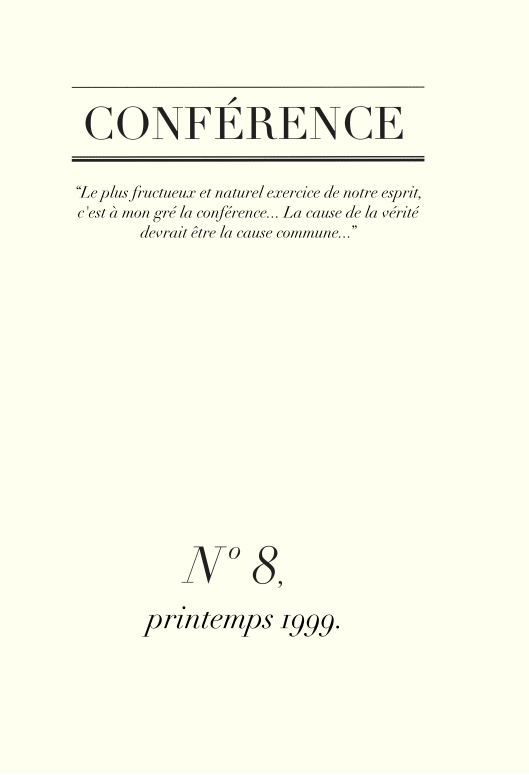 Conférence n°8, printemps 1999