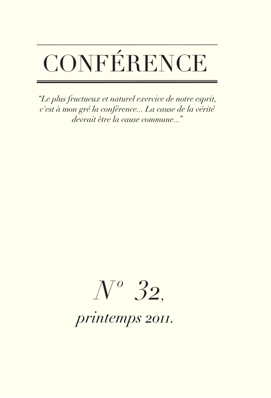 Conférence n°32, printemps 2011