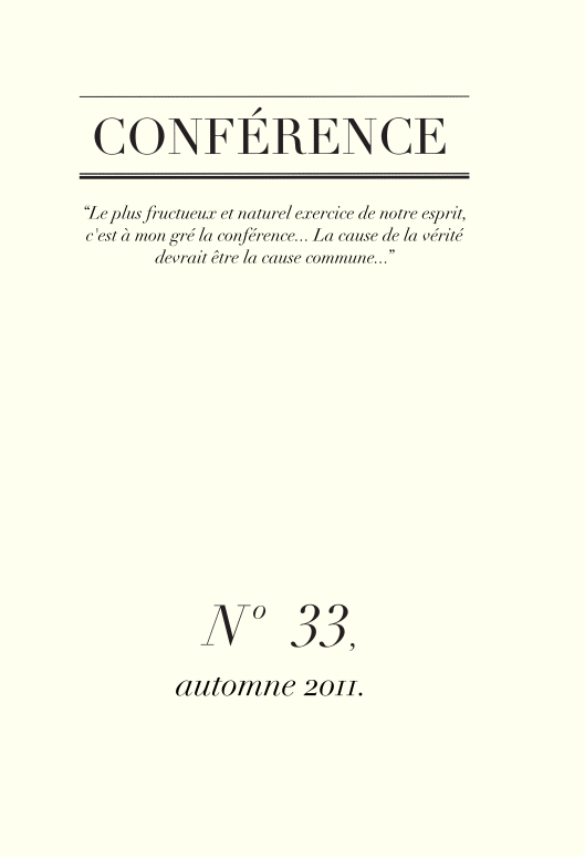 Conférence n°33, automne 2011