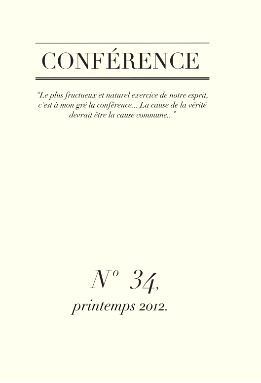 Conférence n°34, printemps 2012