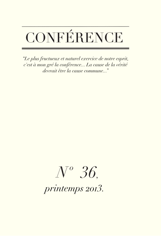 Conférence n°36, printemps 2013