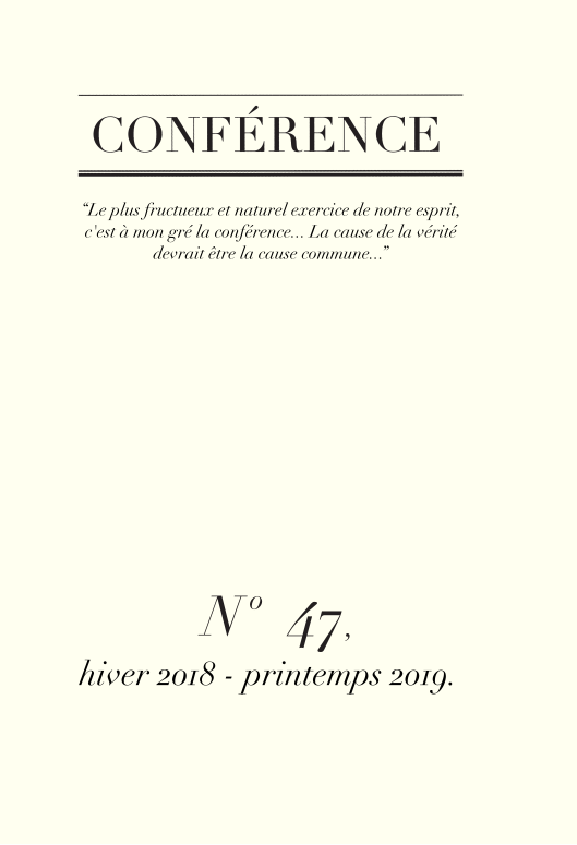 Conférence n°47, hiver 2018 - printemps 2019